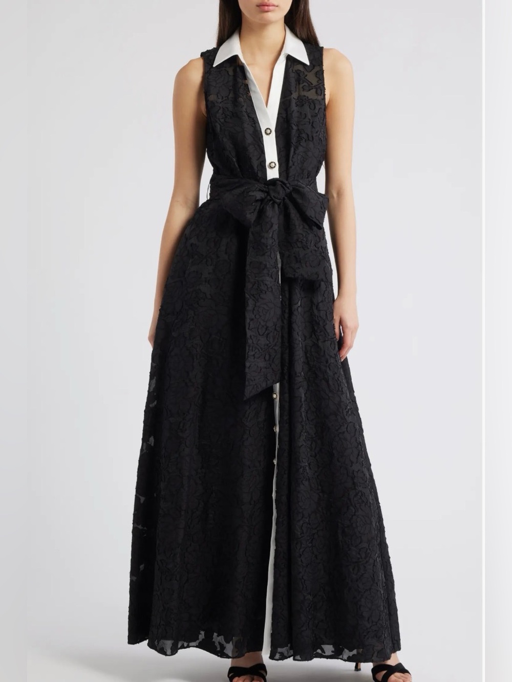 Julia Jordan Floral Burnout Sleeveless Gown size 6